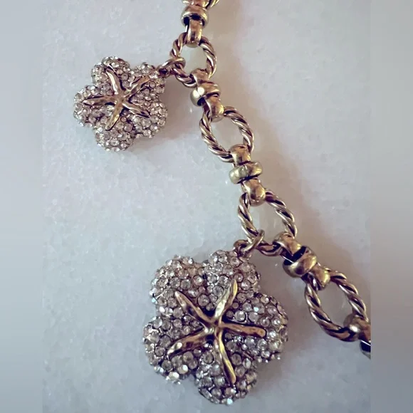 Sea Stars Rhinestones Bronze Necklace - Picture 8 of 8